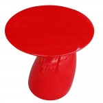 Fine Mod Imports Oval End Side Table, Red