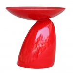 Fine Mod Imports Oval End Side Table, Red