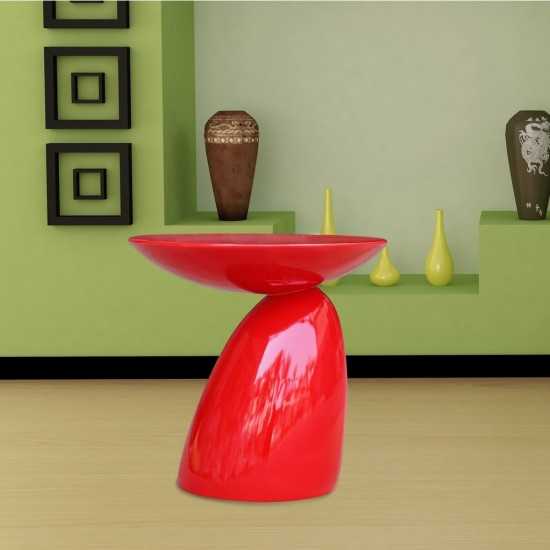 Fine Mod Imports Oval End Side Table, Red