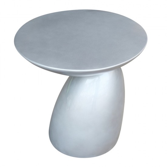 Fine Mod Imports Oval End Side Table, Silver