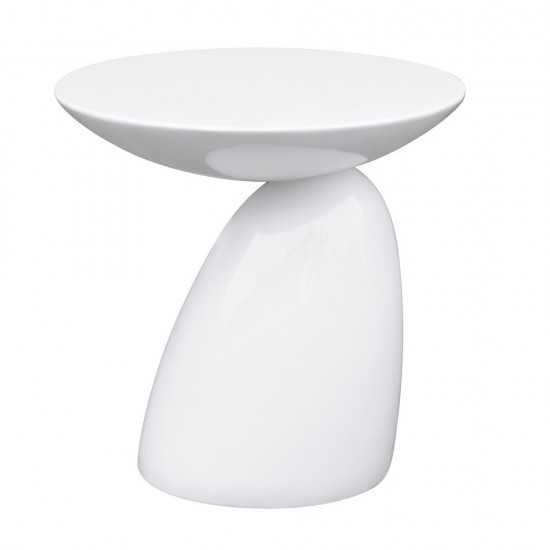 Fine Mod Imports Oval End Side Table, White