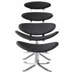 Fine Mod Imports Crono Chair and Ottoman, Black