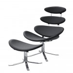 Fine Mod Imports Crono Chair and Ottoman, Black