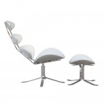 Fine Mod Imports Crono Chair and Ottoman, White