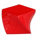 Fine Mod Imports Cube Ottoman, Red