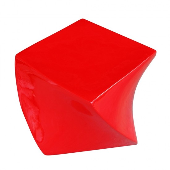 Fine Mod Imports Cube Ottoman, Red