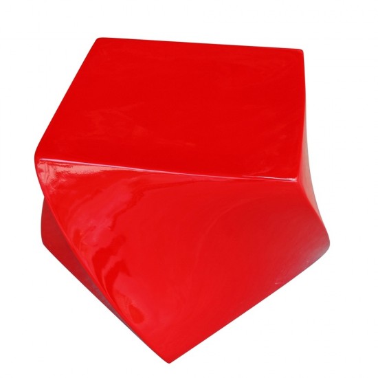 Fine Mod Imports Cube Ottoman, Red