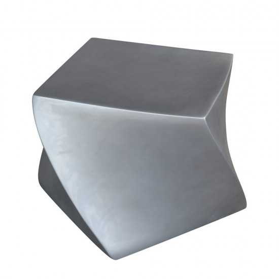 Fine Mod Imports Cube Ottoman, Silver