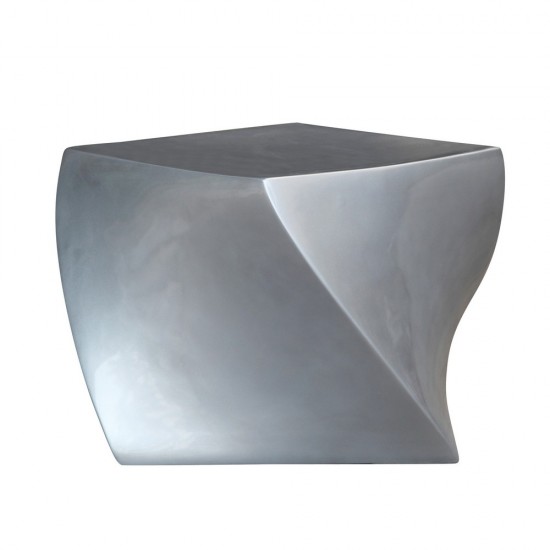 Fine Mod Imports Cube Ottoman, Silver