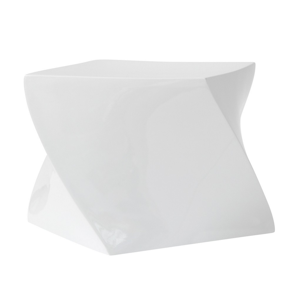 Fine Mod Imports Cube Ottoman, White