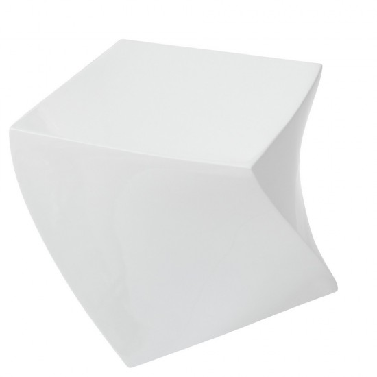 Fine Mod Imports Cube Ottoman, White