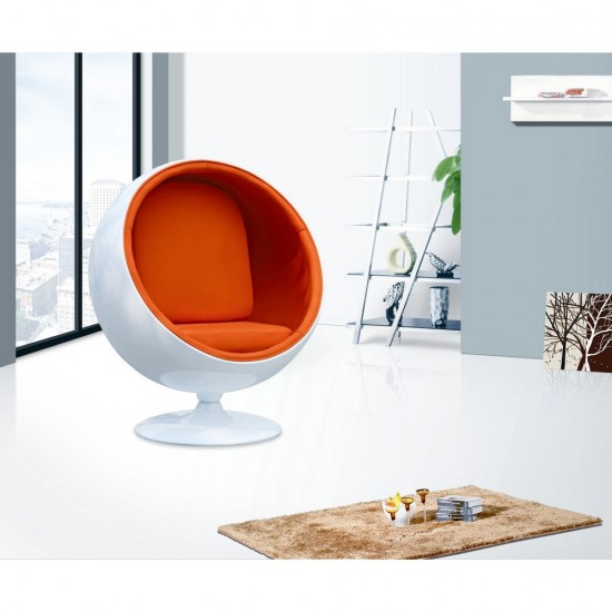 Fine Mod Imports Ball Chair, Orange