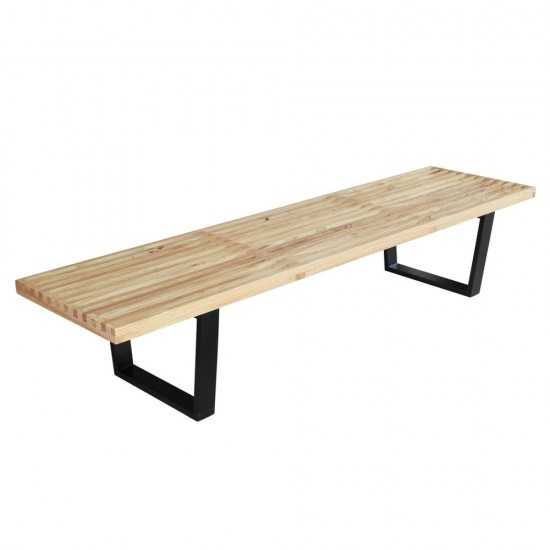 Fine Mod Imports Wood Bench 72", Natural