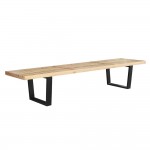 Fine Mod Imports Wood Bench 72", Natural