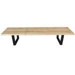 Fine Mod Imports Wood Bench 72", Natural