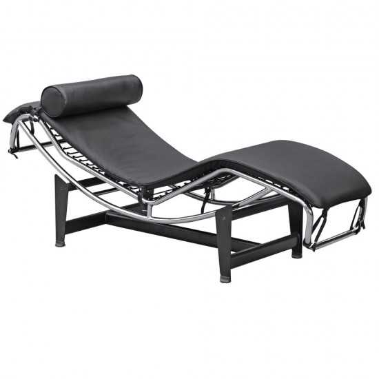 Fine Mod Imports Adjustable Chaise, Black