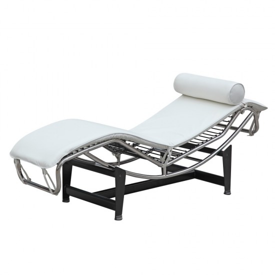 Fine Mod Imports Adjustable Chaise, White