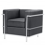 Fine Mod Imports Cube Lc2 Petit Chair, Black