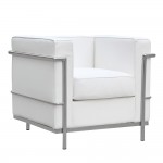 Fine Mod Imports Cube Lc2 Petit Chair, White