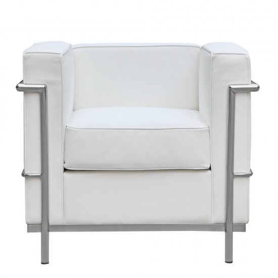 Fine Mod Imports Cube Lc2 Petit Chair, White