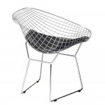 Fine Mod Imports Wire Diamond Chair, Black