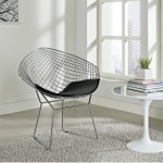 Fine Mod Imports Wire Diamond Chair, Black