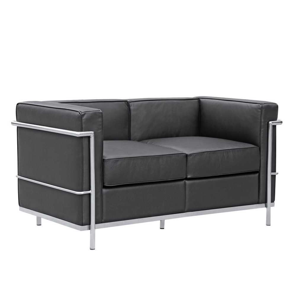 Fine Mod Imports Cube Lc2 Petit Loveseat, Black Fine Mod Imports Cube Lc2 Petit Loveseat, Black