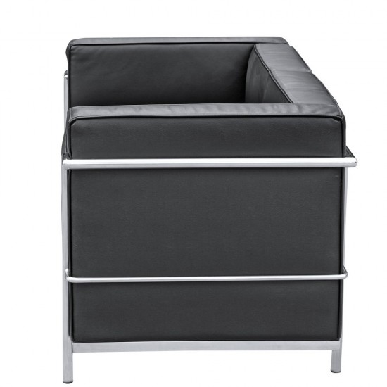 Fine Mod Imports Cube Lc2 Petit Loveseat, Black