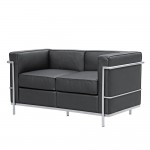Fine Mod Imports Cube Lc2 Petit Loveseat, Black