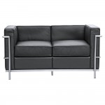 Fine Mod Imports Cube Lc2 Petit Loveseat, Black