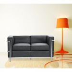 Fine Mod Imports Cube Lc2 Petit Loveseat, Black