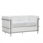 Fine Mod Imports Cube Lc2 Petit Loveseat, White