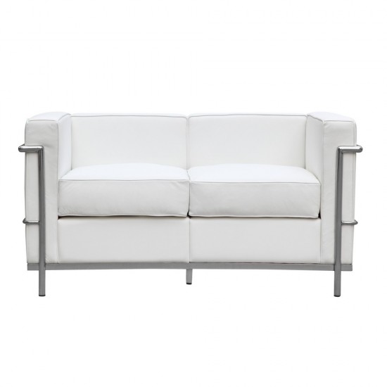 Fine Mod Imports Cube Lc2 Petit Loveseat, White