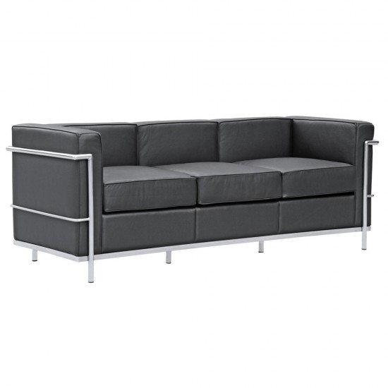 Fine Mod Imports Cube Lc2 Petit Sofa, Black