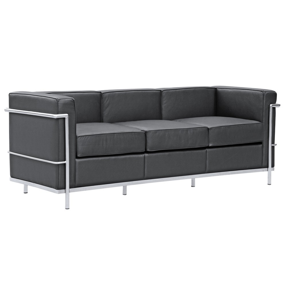 Fine Mod Imports Cube Lc2 Petit Sofa, Black Fine Mod Imports Cube Lc2 Petit Sofa, Black