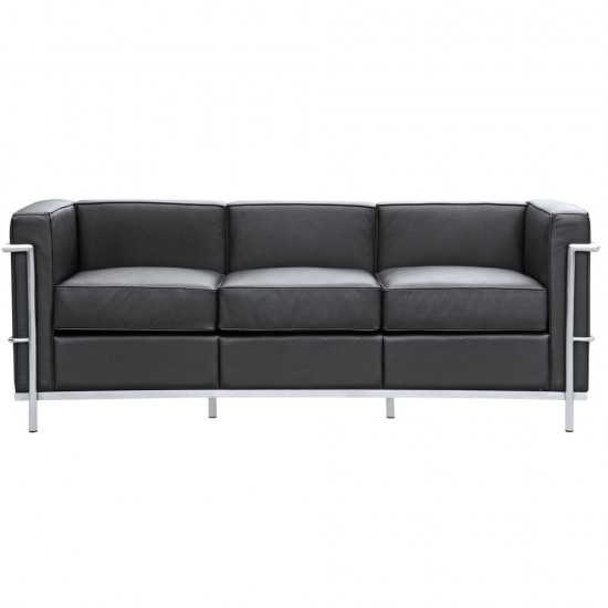 Fine Mod Imports Cube Lc2 Petit Sofa, Black