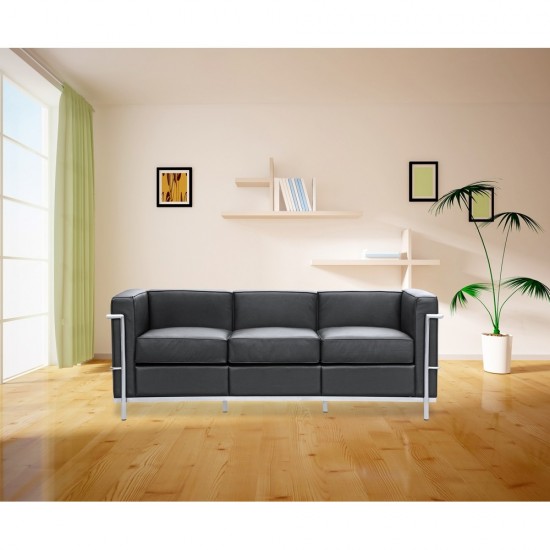 Fine Mod Imports Cube Lc2 Petit Sofa, Black