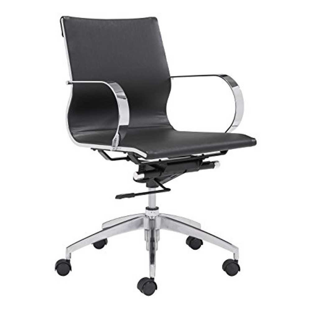 Fine Mod Imports Modern Conference Office Chair Mid Back, Black