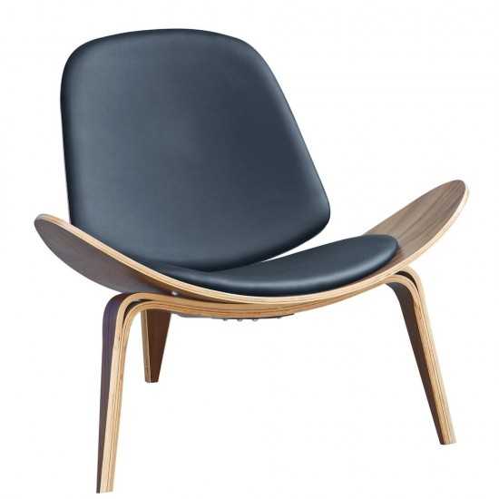 Fine Mod Imports Shell Chair, Black