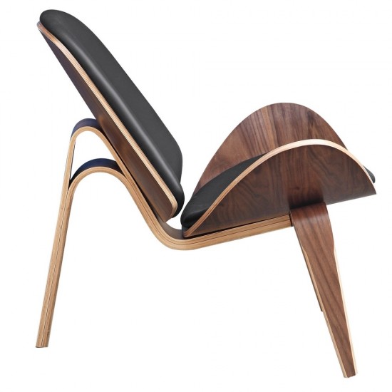 Fine Mod Imports Shell Chair, Black