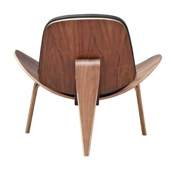 Fine Mod Imports Shell Chair, Black