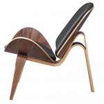 Fine Mod Imports Shell Chair, Black