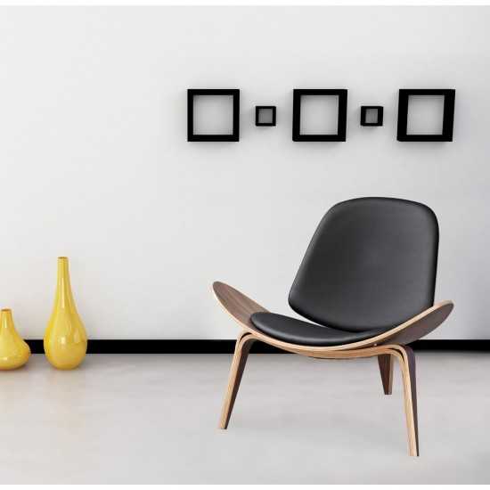 Fine Mod Imports Shell Chair, Black