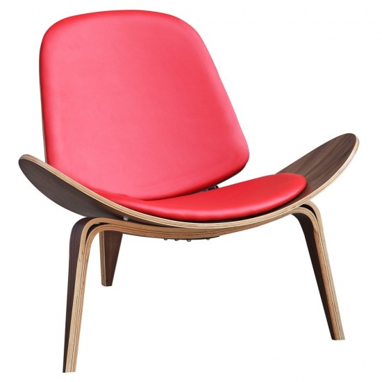 Fine Mod Imports Shell Chair, Red