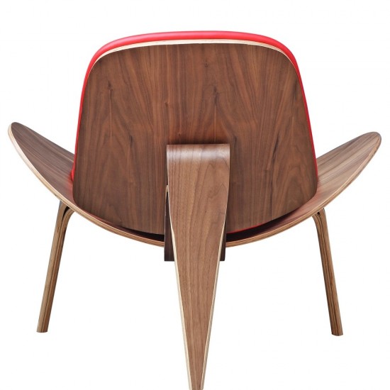 Fine Mod Imports Shell Chair, Red