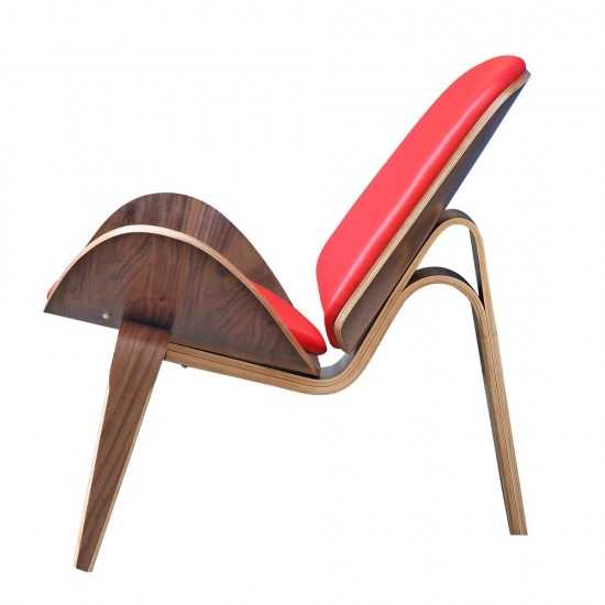 Fine Mod Imports Shell Chair, Red