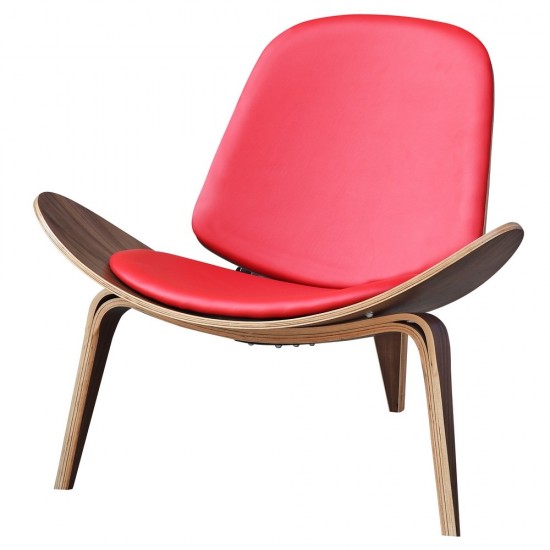 Fine Mod Imports Shell Chair, Red