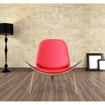 Fine Mod Imports Shell Chair, Red