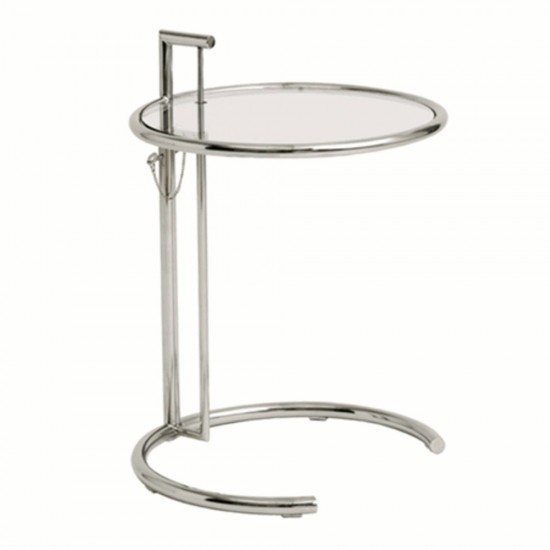 Fine Mod Imports Round End Side Table, Clear