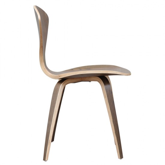 Fine Mod Imports Wooden Side Chair, Walnut